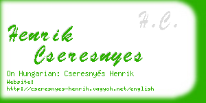 henrik cseresnyes business card